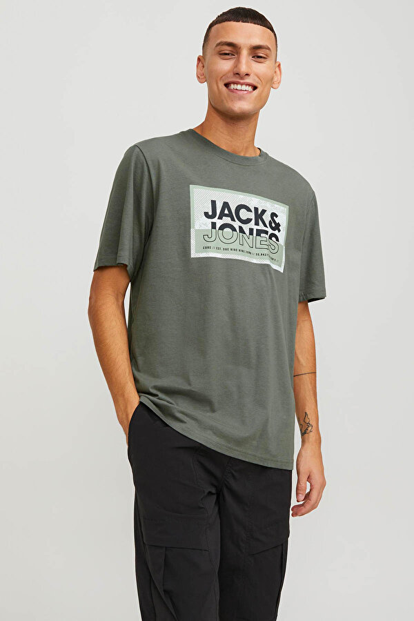 Jack & Jones JCOLOGAN TEE SS CREW NECK Yeşil Erkek Kısa Kol T-Shirt