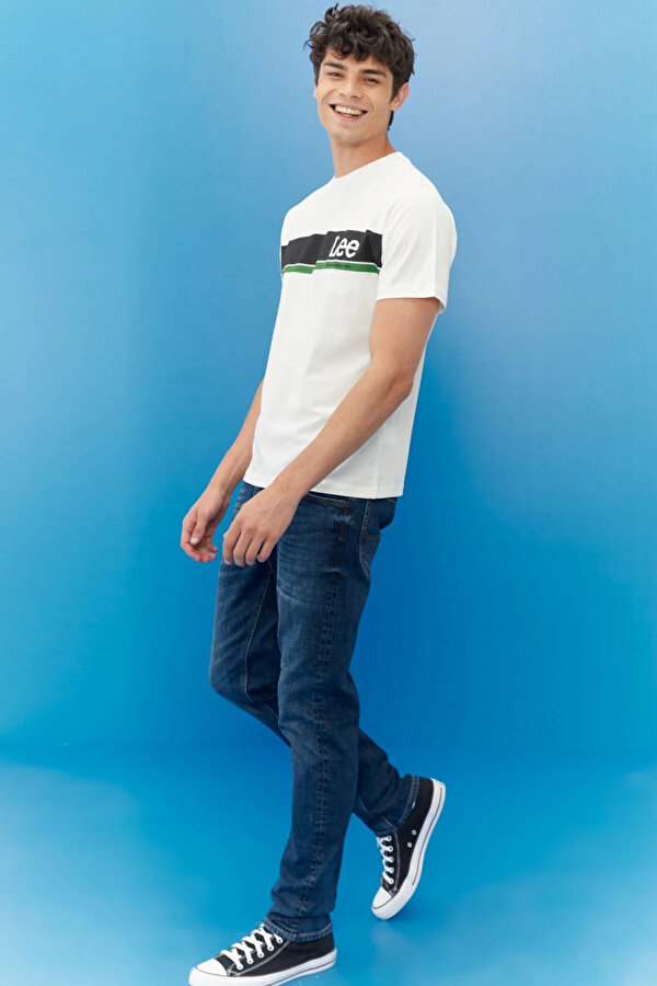 Lee Logo T-shirt Beyaz Erkek Kısa Kol T-Shirt