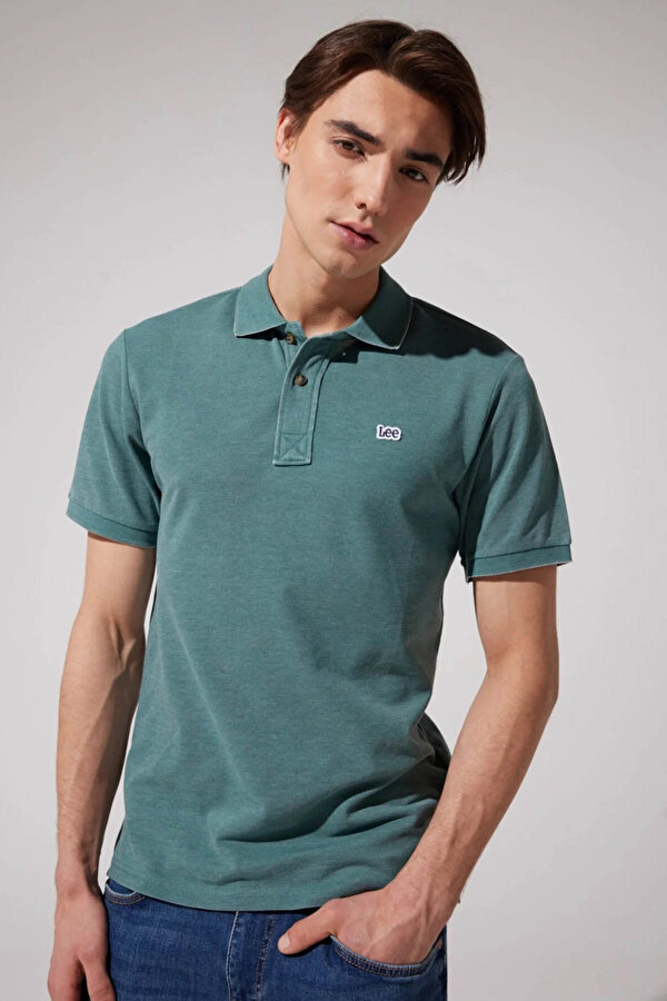 Lee Polo Yaka Tshirt Yeşil Erkek Kısa Kol T-Shirt
