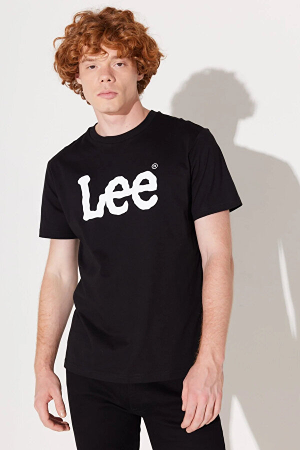 Lee Lightweight SS Wobbly Log Siyah Erkek Kısa Kol T-Shirt