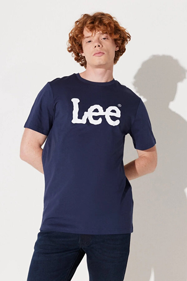 Lee Lightweight SS Wobbly Log Lacivert Erkek Kısa Kol T-Shirt