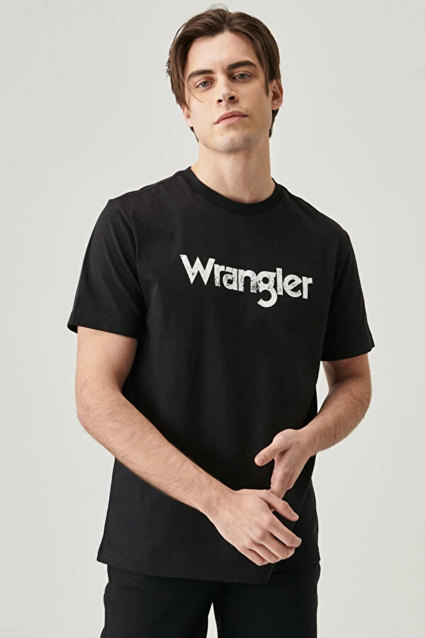 WRANGLER Logo T-shirt Siyah Erkek Kısa Kol T-Shirt