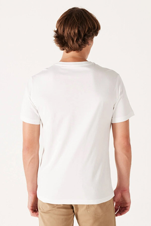 Wrangler Lightweight SS 3Color Log Beyaz Erkek Kısa Kol T-Shirt