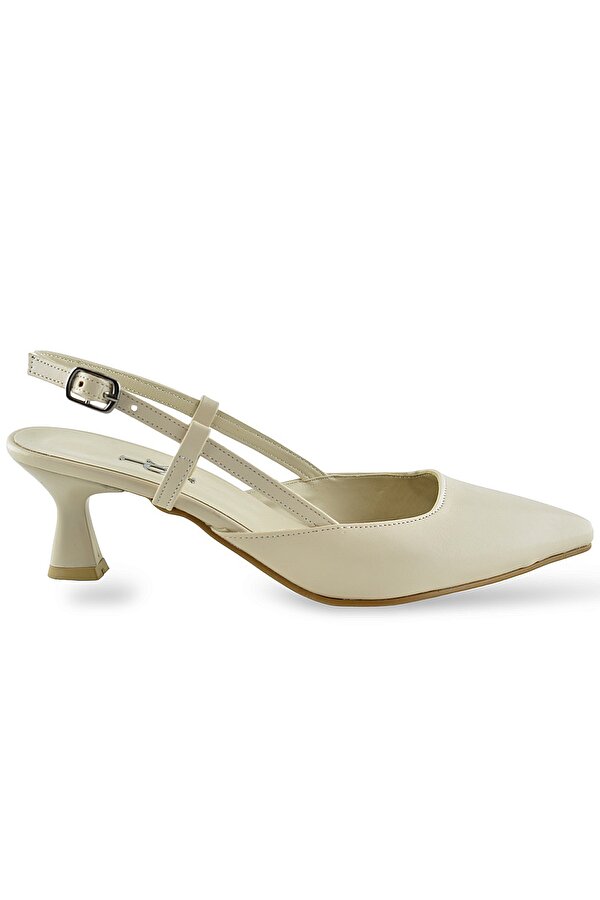 Ayakkabı Burada 1025 Arkası Açık Kadın Topuklu Ayakkabı 5 cm Abiye Düğün Nişan Kına Gecesi Kdnca