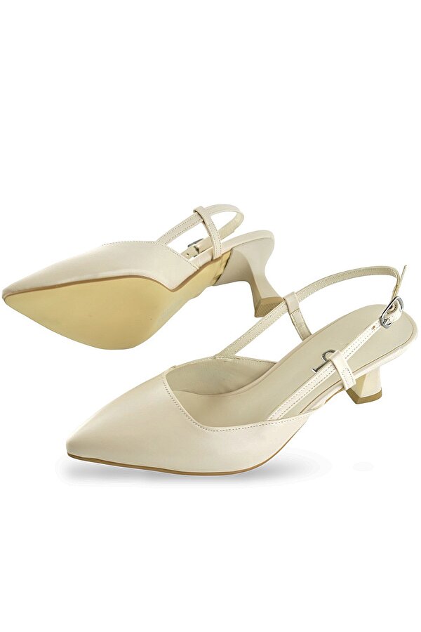 Ayakkabı Burada 1025 Arkası Açık Kadın Topuklu Ayakkabı 5 cm Abiye Düğün Nişan Kına Gecesi Kdnca