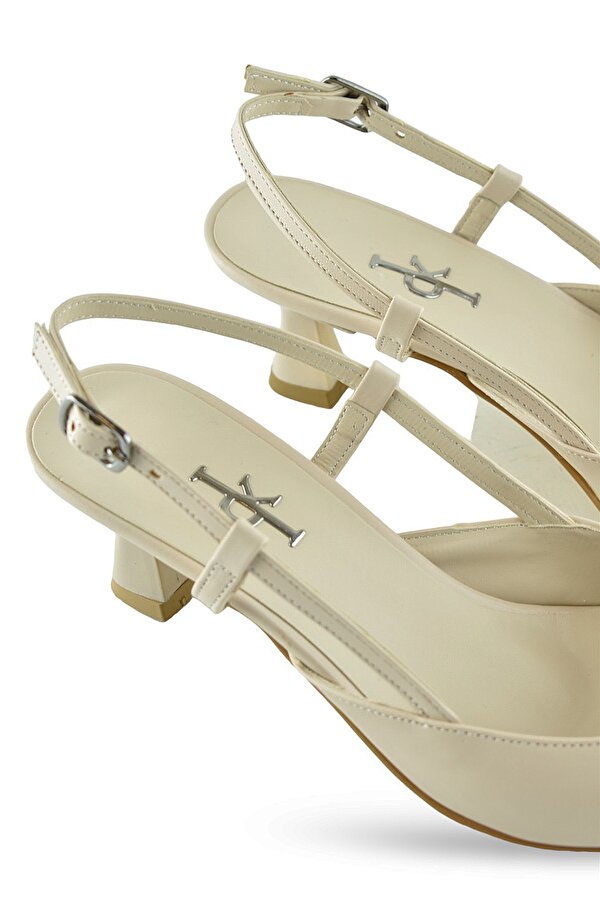 Ayakkabı Burada 1025 Arkası Açık Kadın Topuklu Ayakkabı 5 cm Abiye Düğün Nişan Kına Gecesi Kdnca