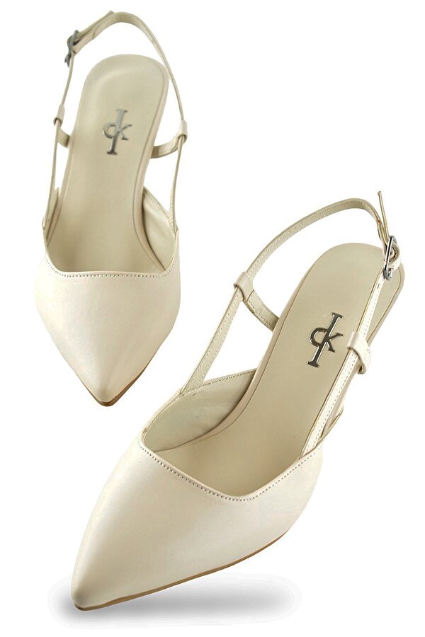 Ayakkabı Burada 1025 Arkası Açık Kadın Topuklu Ayakkabı 5 cm Abiye Düğün Nişan Kına Gecesi Kdnca