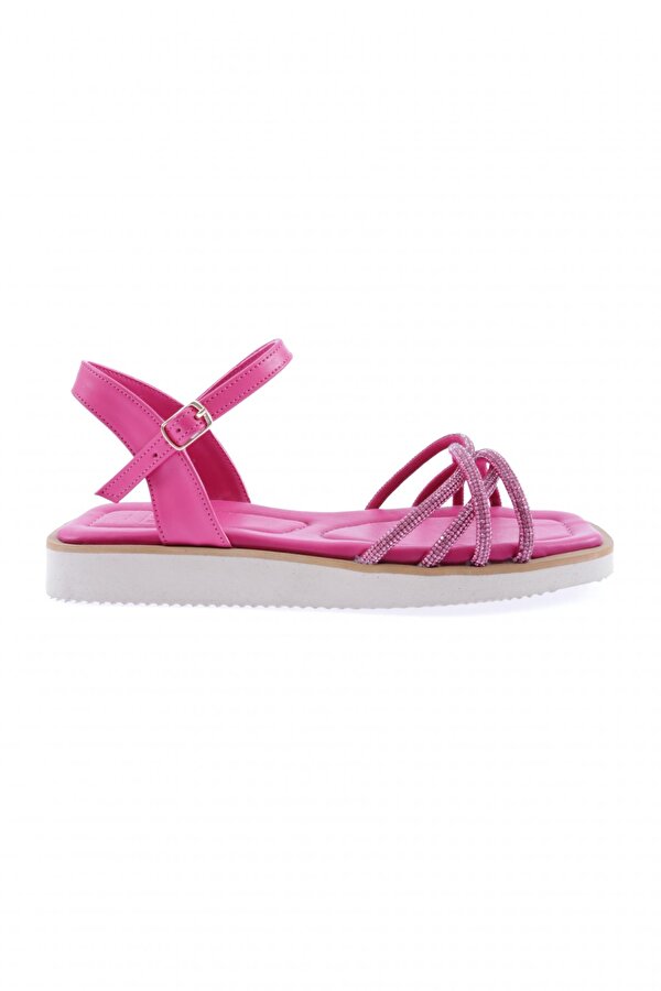 DGN 535-23Y Kadin Çapraz Silver Taşli Sandalet