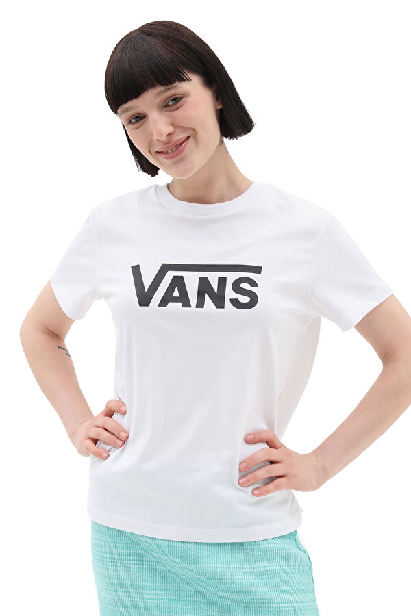 Vans WM DROP V SS CREW-B Beyaz Kadın Kısa Kol T-Shirt