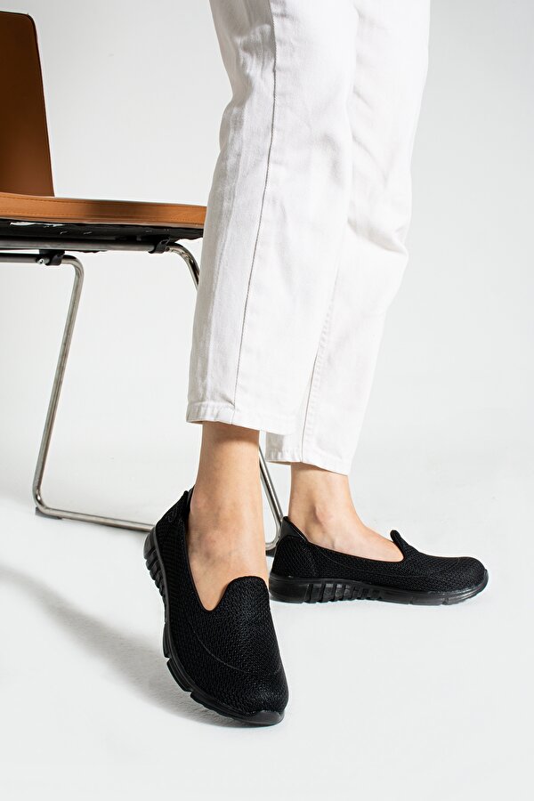 Kaof Shoes Kadın Siyah Ortopedik Yürüyüş Ayakkabısı Kadın Günlük Ayakkabı Spor Ayakkabı Anne Ayakkabısı Anne Babet Ayakkabı