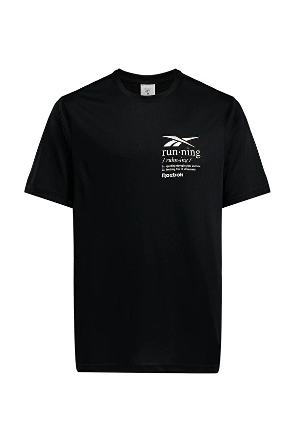 Reebok Run Graphic Ss Tee Черный Мужчина Футболка