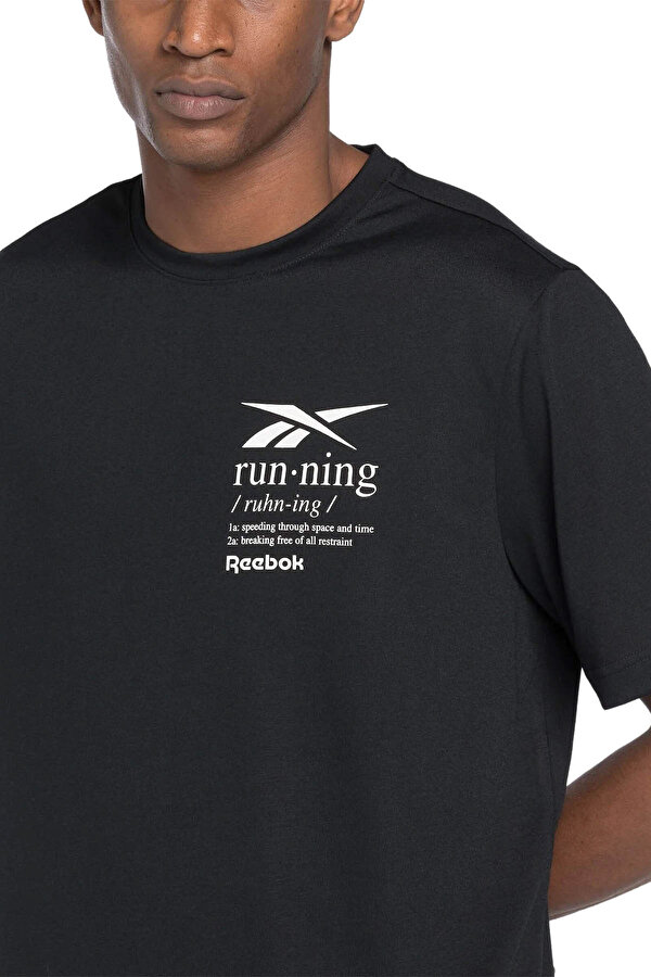 Reebok Run Graphic Ss Tee Черный Мужчина Футболка