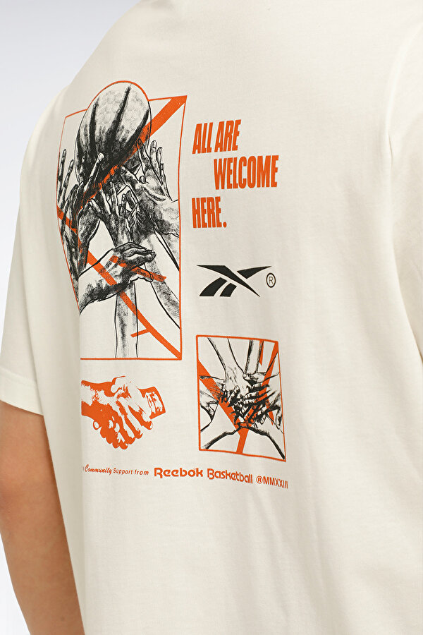 Reebok BB BASKETBALL CT SS Ekru Erkek Kısa Kol T-Shirt