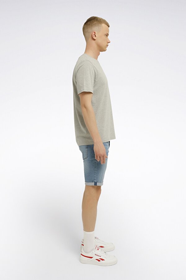 Reebok RI Left Chest Logo Gri Erkek Kısa Kol T-Shirt