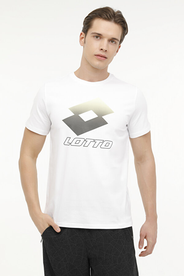 Lotto M-CLEVER LG T-SH 4FX Beyaz Erkek Kısa Kol T-Shirt