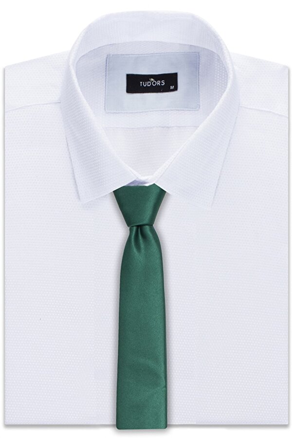 Tudors Düz İnce Yeşil Erkek Kravat