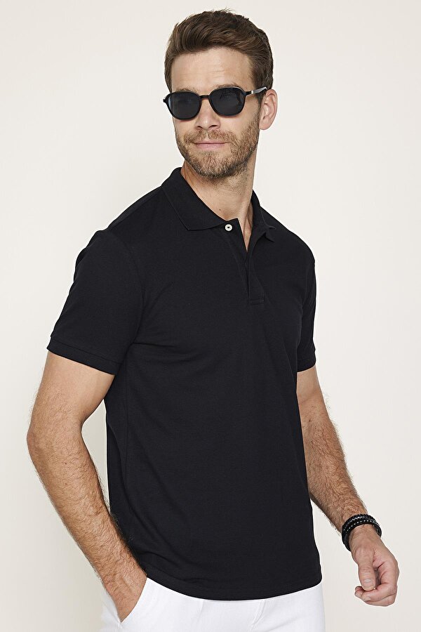 Tudors Erkek Slim Fit Dar Kesim Pamuklu Yumuşak Dokulu Serin Tutan Kumaş Düz Pike Polo Yaka Tişört