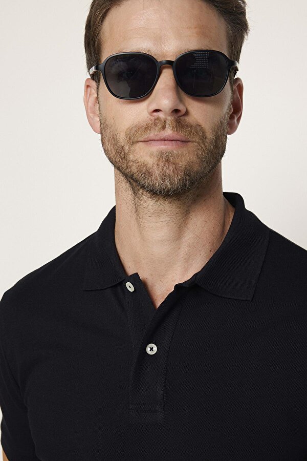 Tudors Erkek Slim Fit Dar Kesim Pamuklu Yumuşak Dokulu Serin Tutan Kumaş Düz Pike Polo Yaka Tişört