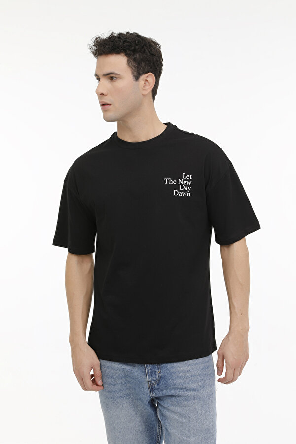 Kinetix ML TONRO 11ES-SLG-102 4FX Siyah Erkek Kısa Kol T-Shirt