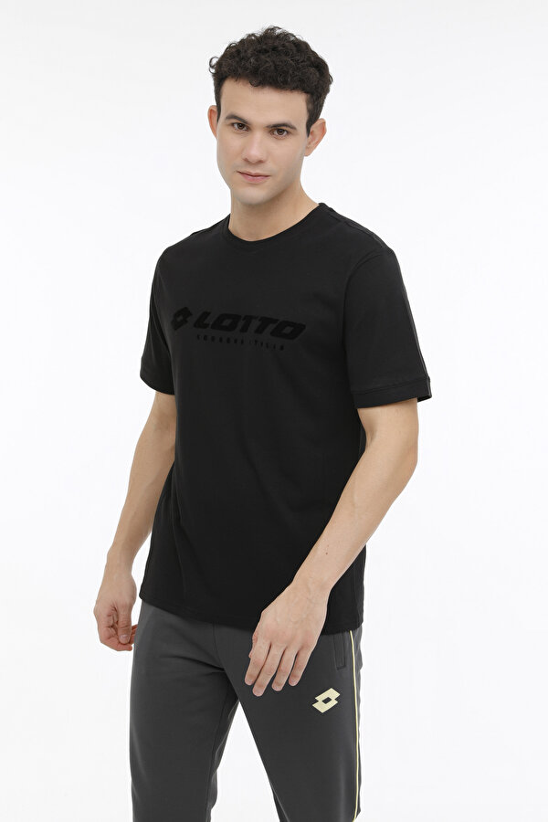 Lotto M-ATH DUE V TEE 4FX Siyah Erkek Kısa Kol T-Shirt