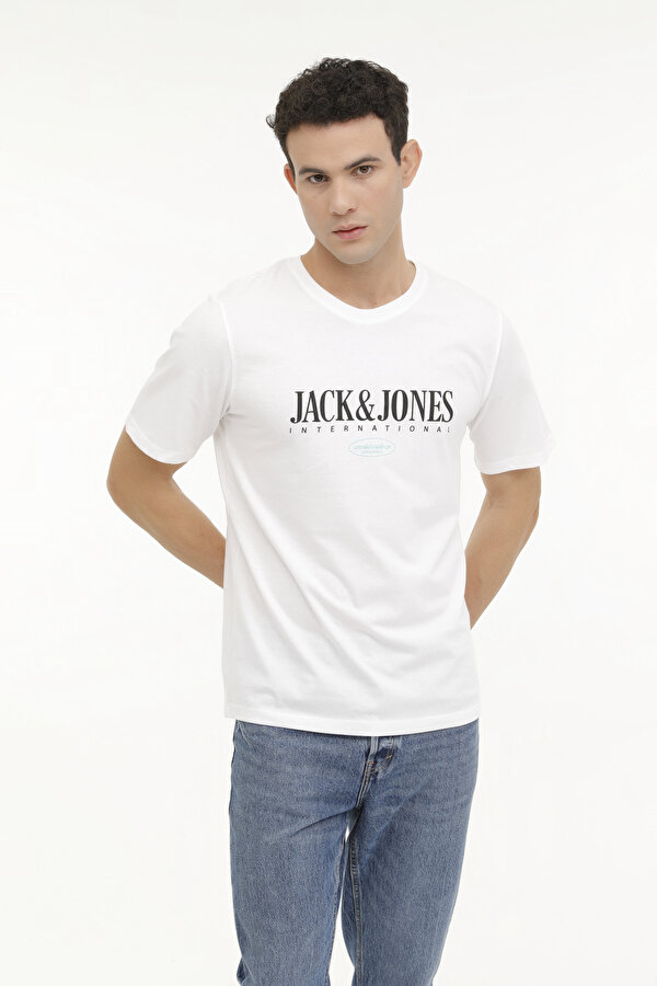 Jack & Jones JORLUCCA TEE SS CREW NECK Beyaz Erkek Kısa Kol T-Shirt