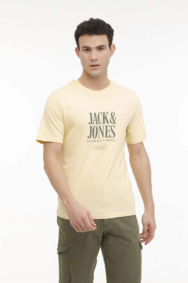 Jack & Jones JORLUCCA TEE SS CREW NECK Sarı Erkek Kısa Kol T-Shirt