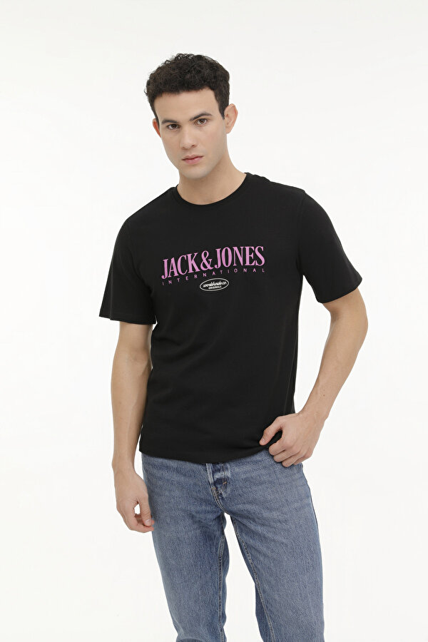 Jack & Jones JORLUCCA TEE SS CREW NECK Siyah Erkek Kısa Kol T-Shirt
