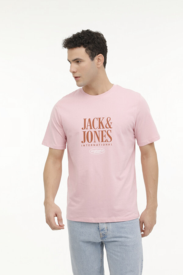 Jack & Jones JORLUCCA TEE SS CREW NECK Pembe Erkek Kısa Kol T-Shirt