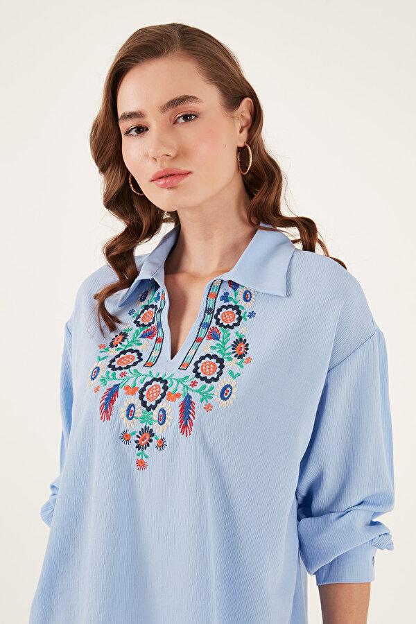 Lela Bayan Bluz 611BZ0181 MAVİ