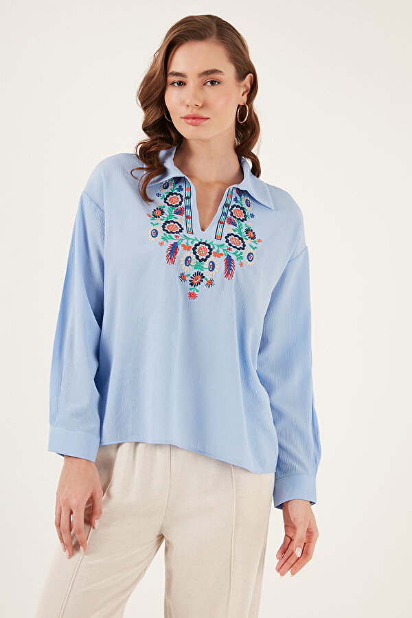 Lela Bayan Bluz 611BZ0181 MAVİ