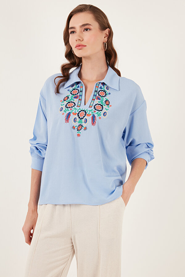 Lela Bayan Bluz 611BZ0181 MAVİ
