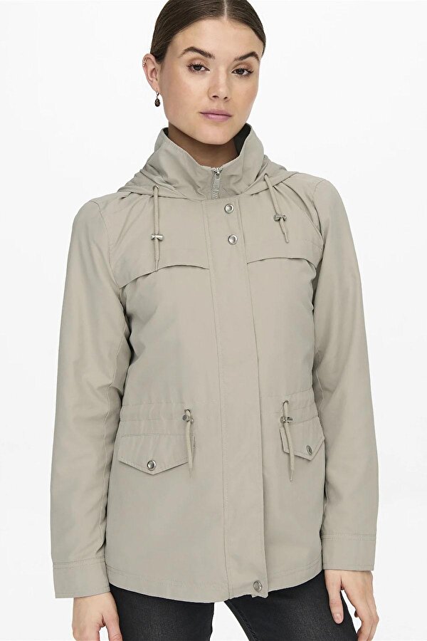 Only Kadın Onlnewstarlıne Kapüşonlu Mevsimlik Mont 15218612 Taş