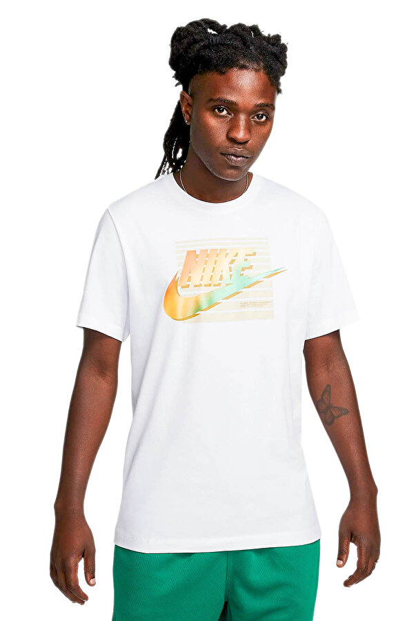 Nike M NSW TEE 6MO FUTURA Beyaz Erkek Kısa Kol T-Shirt