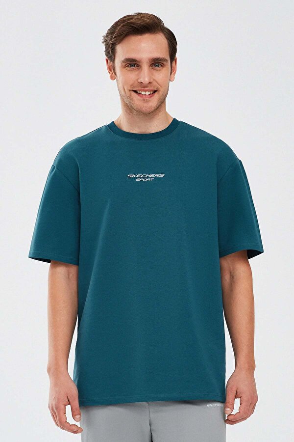 Skechers Graphic T-Shirt M Short S Petrol Erkek Kısa Kol T-Shirt