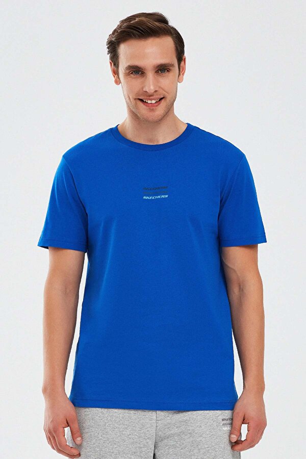 Skechers Essential M Short Sleeve Mavi Erkek Kısa Kol T-Shirt