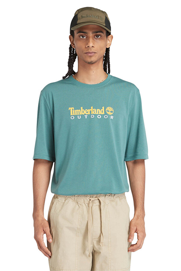 Timberland ANTI-UV OUTDOOR GRAPHIC Mavi Erkek Kısa Kol T-Shirt