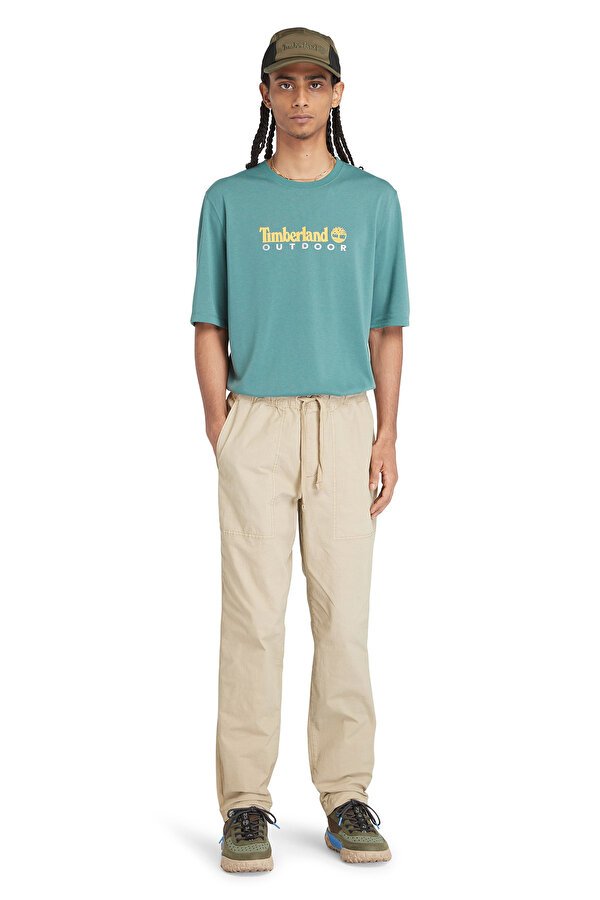 Timberland ANTI-UV OUTDOOR GRAPHIC Mavi Erkek Kısa Kol T-Shirt