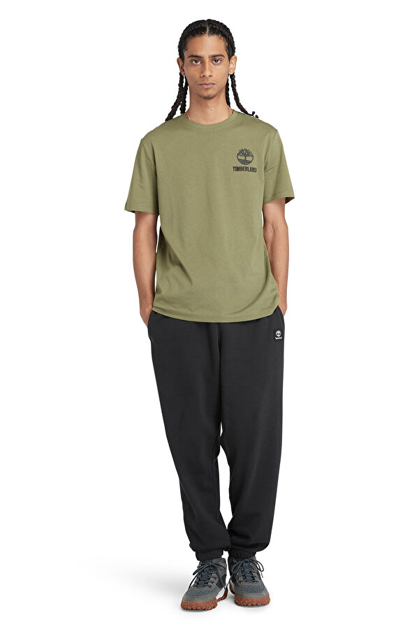 Timberland Short Sleeve Back Logo Gr Haki Erkek Kısa Kol T-Shirt