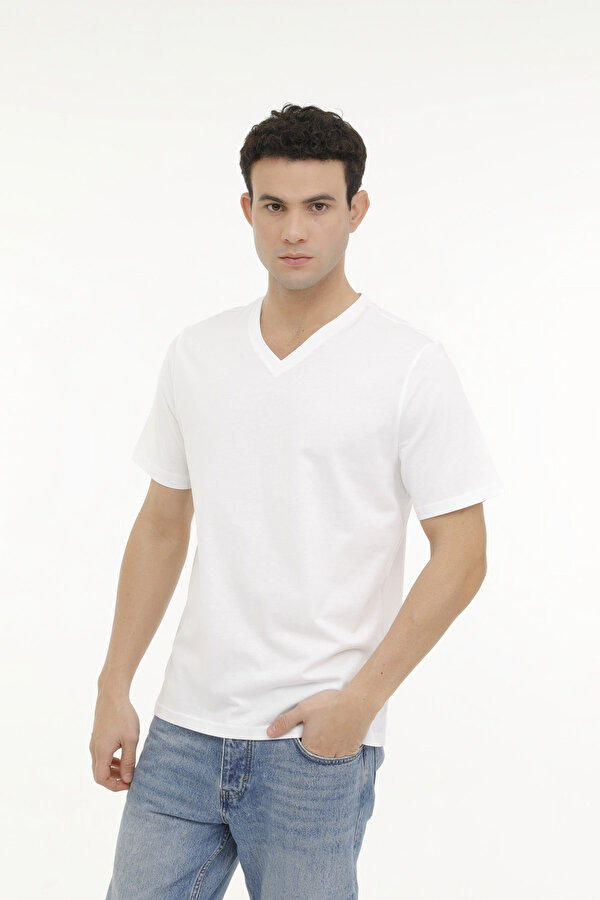 Kinetix M-SN221 BSC T-SHIRT 4FX Beyaz Erkek Kısa Kol T-Shirt