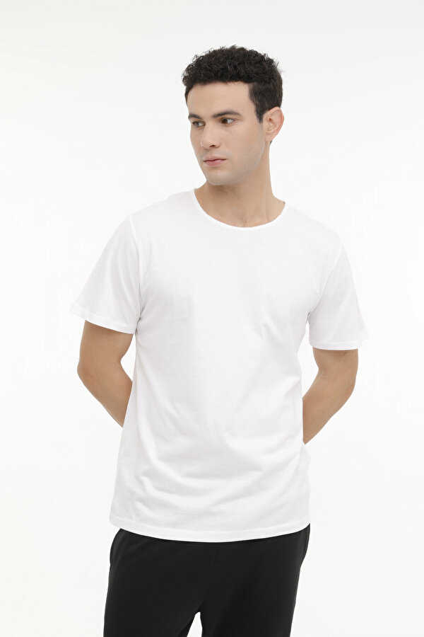 Kinetix M-SN234 BSC RAW EDGE 4FX Beyaz Erkek Kısa Kol T-Shirt