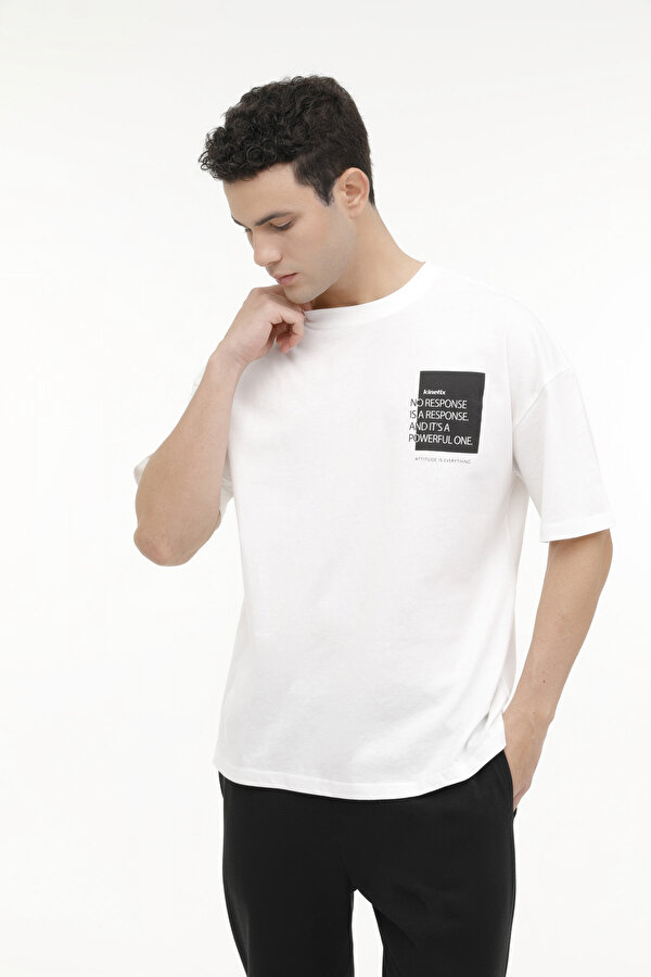 Kinetix ML TONRO 11ES-SLG-103 4FX Beyaz Erkek Kısa Kol T-Shirt