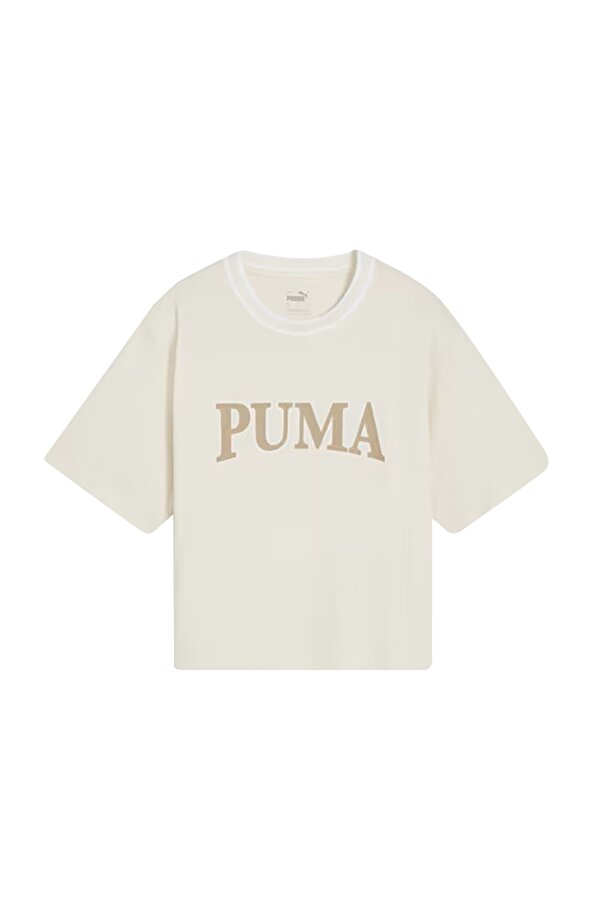 Puma SQUAD Graphic Tee Beyaz Kadın Kısa Kol T-Shirt