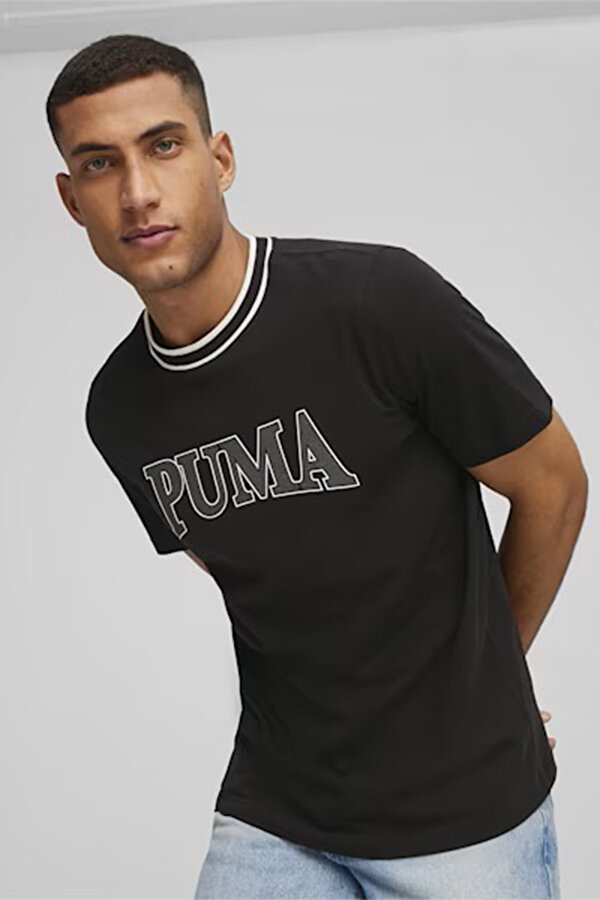 Puma SQUAD Graphic Tee Siyah Erkek Kısa Kol T-Shirt