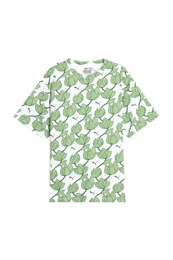 Puma ESS+ BLOSSOM AOP Tee Yeşil Kadın Kısa Kol T-Shirt