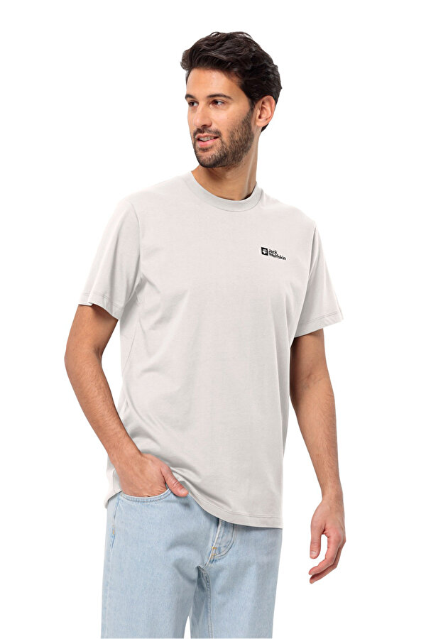 Jack Wolfskin ESSENTIAL T M Beyaz Erkek Kısa Kol T-Shirt