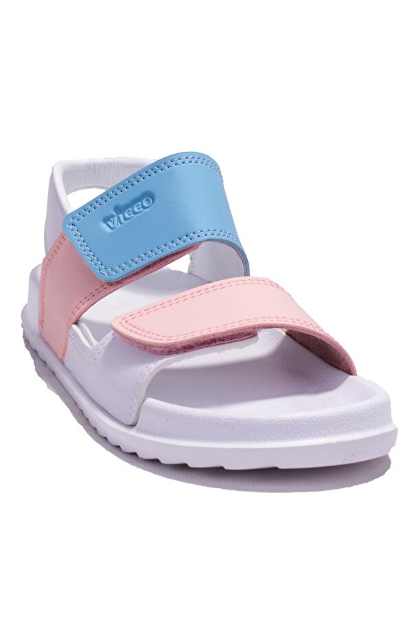 VICCO Krixi 321F23Y252 Beyaz Pembe Ortopedik Günlük Kız Çocuk Spor Sandalet