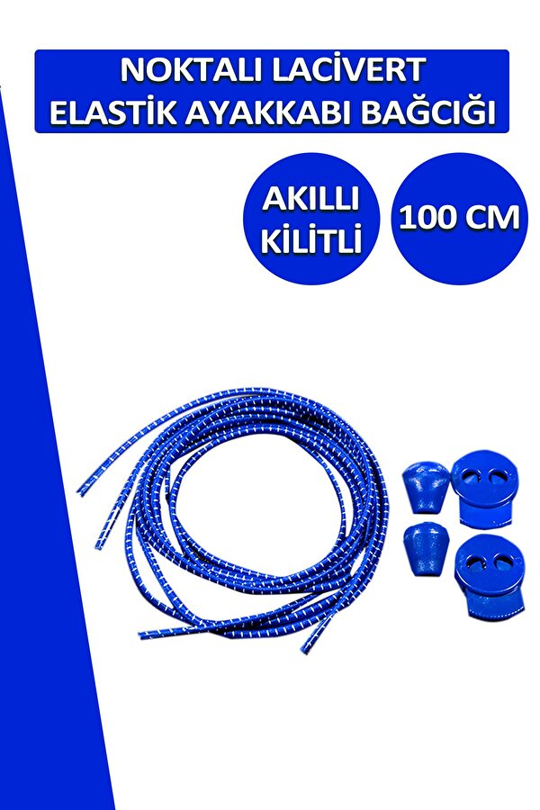 Dopar Akıllı Kilitli Elastik Noktalı Ayakkabı Bağcık 100 CM