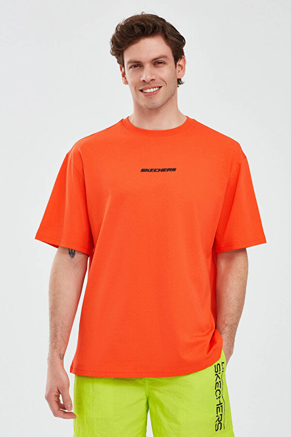 Skechers Graphic T-Shirt M Short S Turuncu Erkek Kısa Kol T-Shirt