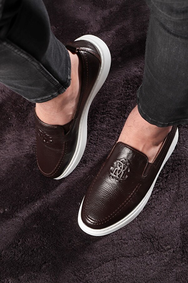 Ducavelli Stamped Hakiki Deri Erkek Günlük Ayakkabı, Loafer Ayakkabı, Hafif Ayakkabı