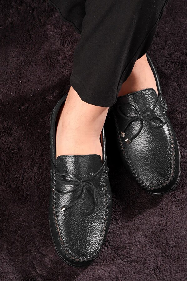 Ducavelli Borde Hakiki Deri Erkek Günlük Ayakkabı, Loafer Ayakkabı, Hafif Ayakkabı